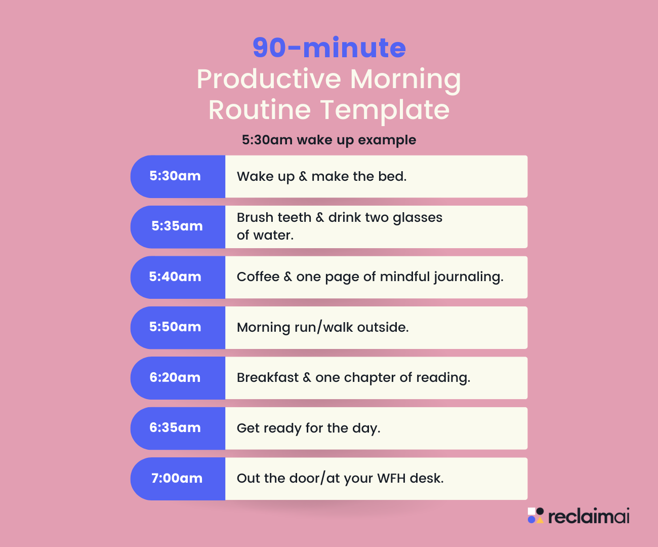 8 Tips For A Productive Morning Routine Bonus Templates Reclaim