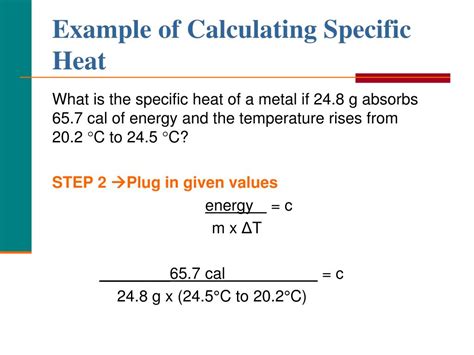 Calculating Specific Heat Examples