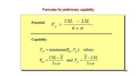 Capability Index Formula