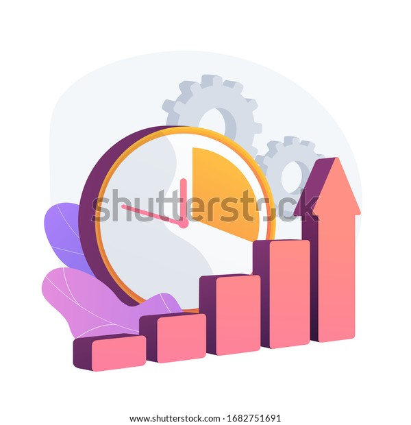 Clock And Increasing Chart Workflow Productivity Increase Work