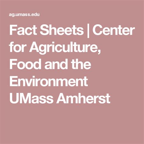 Fact Sheets Center For Agriculture Food And The Environment Umass Amherst Fact Sheet Food