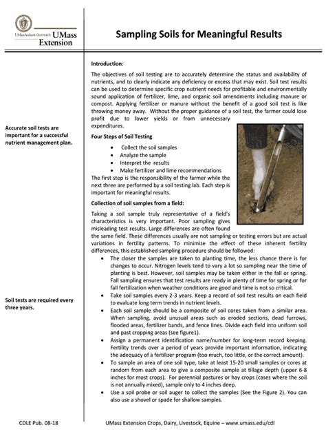 Fillable Online Ag Umass Sampling Soils For Meaningful Results Ag