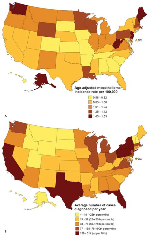 Geographic Distribution Of Malignant Mesothelioma Diagnosed In The