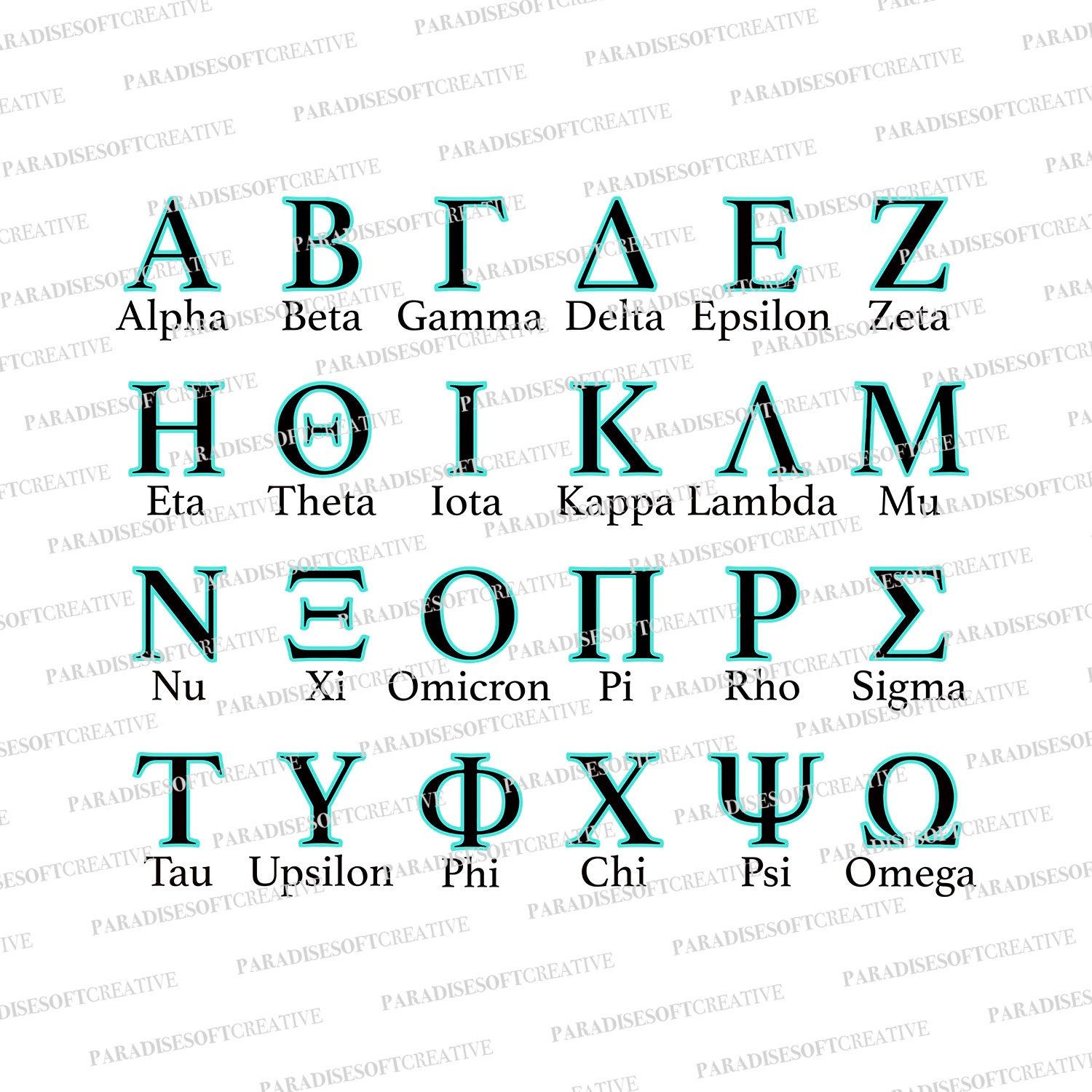 Greek Alphabet Svg Greek Letters Svg Fraternity Letters Svg Sorority