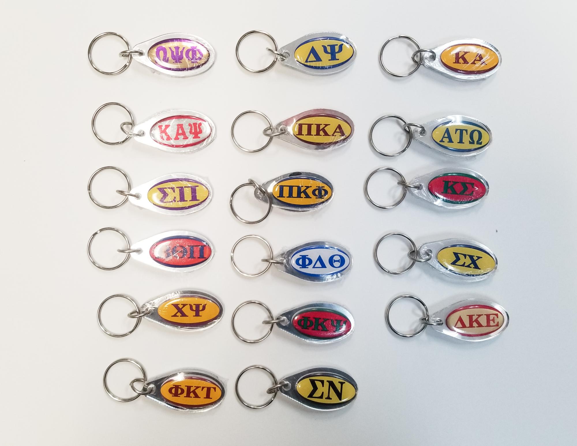 Greek Fraternity Letter Domed Keychains Rebel Bookstore