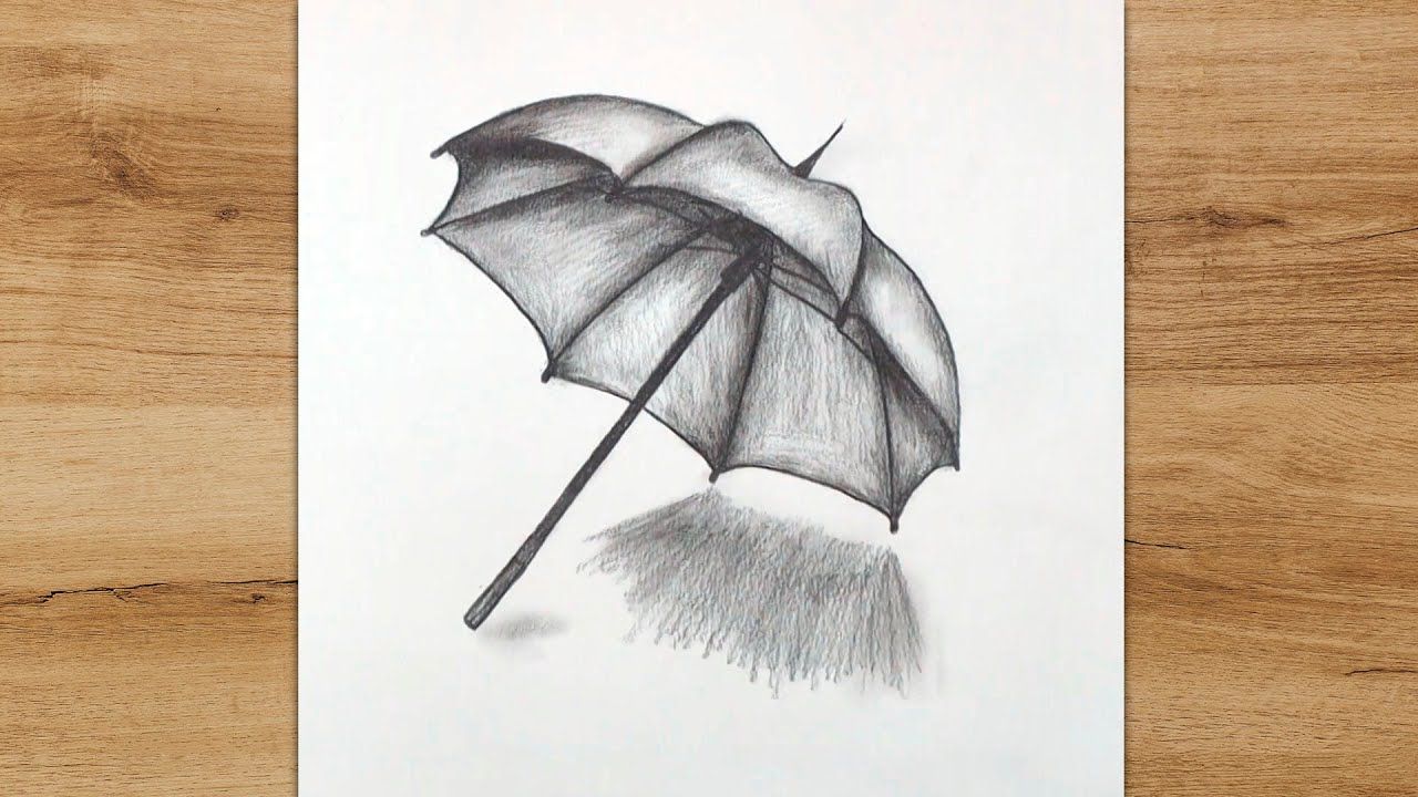 How To Draw An Umbrella Step By Step Easylinedrawing