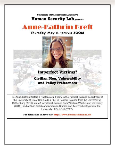 Human Security Lab Talk With Anne Kathrin Kreft Umass Amherst