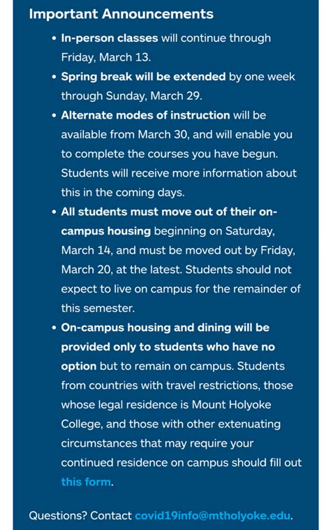 Mount Holyoke Next To Close After Spring Break R Umass