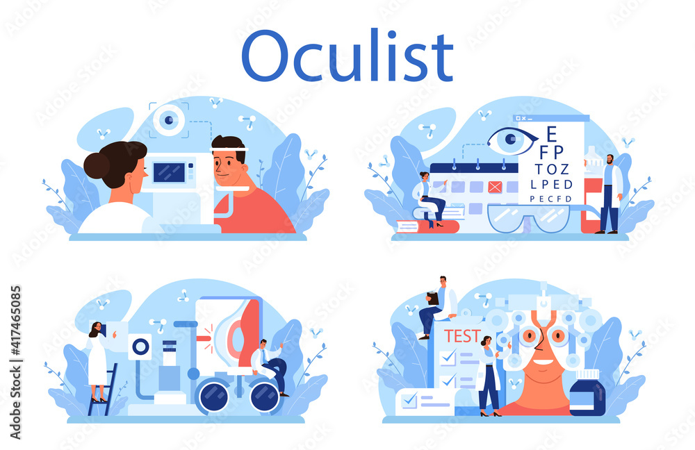 Oculist Concept Idea Of Eye Exam And Treatment Eyesight Diagnosis And