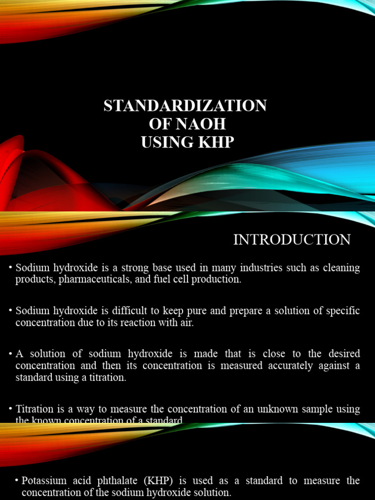 Standardization Of Naoh Using Khp Experiment Youtube