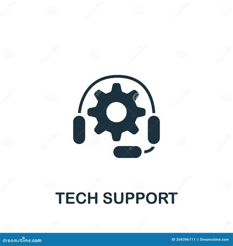 Tech Support Icon Monochrome Simple Sign From Engineering Collection