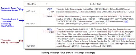 Track Transcript Status Central District Of California United