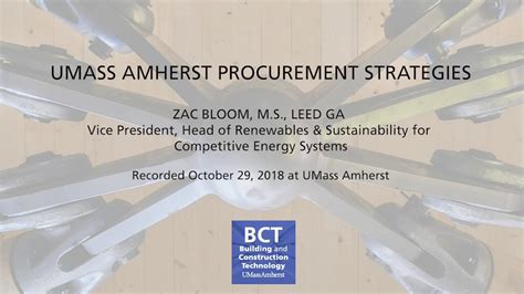 Umass Amherst Energy Procurement Strategies Youtube