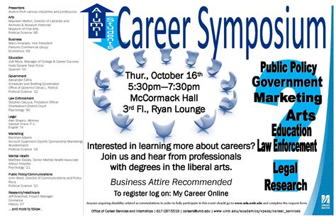 Umass Boston Career Symposium On October 16 Map Eligible Event