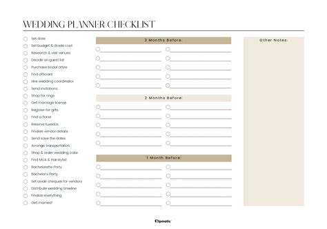 Wedding Planner Checklist Clipmatic Worksheets Library