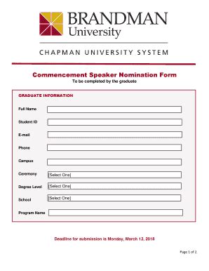 What Are The Guidelines For A Umass Commencement Speaker Nomination Form?