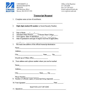 Where Can I Find The Umass Boston Transcript Request Form Online?